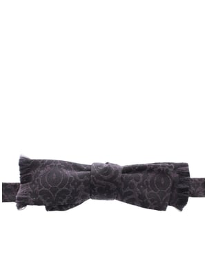 Dolce & Gabbana Graues Schwarzes Woll-Fliegenblatt