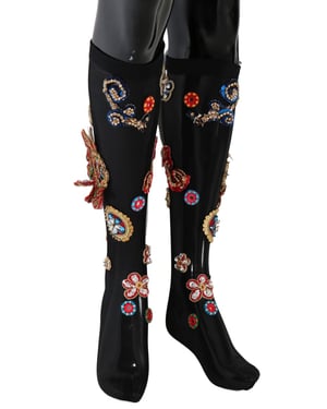 Dolce & Gabbana Elegante Veredelte Kristall Damenstrümpfe