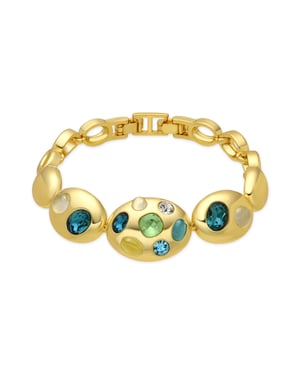 Luxenter Armband mit 18-karätiger Gelbgold-Finish und mehrfarbigem Kristall – Alik