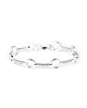 Luxenter Armband mit funkelnden Zirkonia-Steinen, rhodiniert – Dimaran