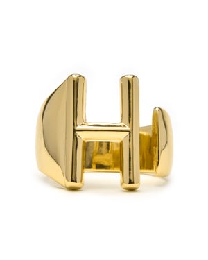 Luxenter Ring mit 18-karätiger Gelbgold-Finish – Alphabet