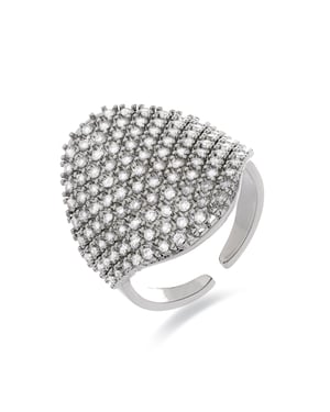 Luxenter Ring mit Brillanz-Zirkonia, rhodiniert – Idoi