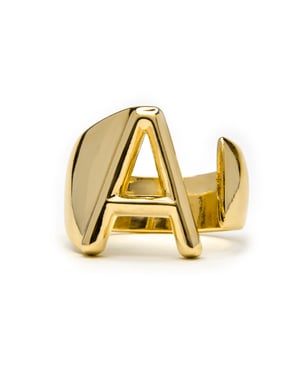 Luxenter Ring mit 18-karätiger Gelbgold-Finish – Alphabet