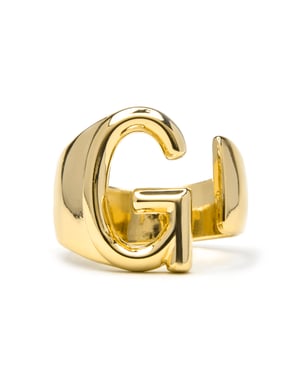 Luxenter Ring mit 18-karätiger Gelbgold-Finish – Alphabet