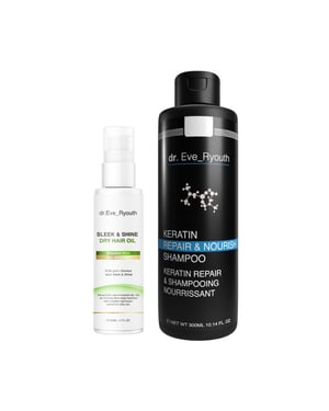 Keratin Repair & Nourish Shampoo 300 ml + SLEEK & SHINE Trockene Haarsprayöl 60 ml