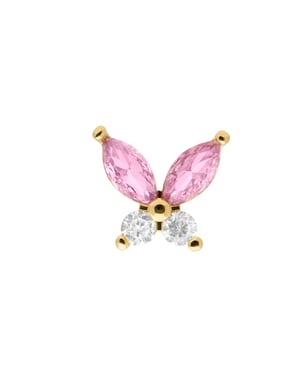 Luxenter Piercing mit mehrfarbigen Zirkonia, 18 Karat Gelbgold - Suife