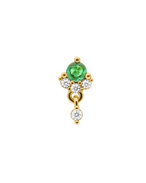 Luxenter Piercing aus mehrfarbigen Zirkonia, veredelt mit 18 Karat Gelbgold – Huera
