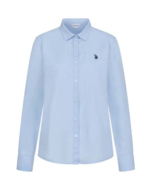 U.S. Polo Assn. Damen Leinenshirt aus Leinen-Baumwollmix