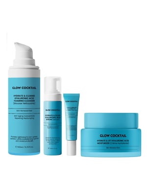 Hydrate & Lift Hyaluronsäure Feuchtigkeitscreme 50ml + Hydrate & Plump Hyaluronsäure Serum 30ml + Hydrate & Brighten Hyaluronsäure Augencreme 15ml + Hydrate & Cleanse Hyaluronsäure Schaumreiniger 200ml