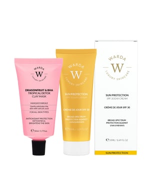 DRACHENFRUCHT & BHA TROPISCHE DETOX-LEHMMASKE + SONNENSCHUTZ SPF 30 TAGESCREME 50ml