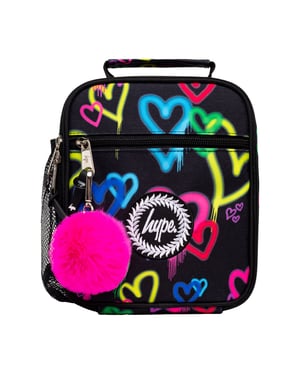 Kinder Lunchbox Schwarze Graffiti Herzen | Wärmeisolierte Schultasche 4,5L