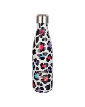 Thermowasserflasche Silber Leopardenmuster | Edelstahl Auslaufsichere Flasche