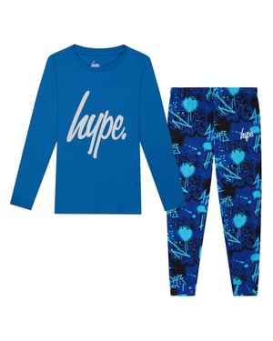 Blaues Graffiti Jungen Pyjama-Set Kinder Weiche Schlafanzüge Lounge PJs