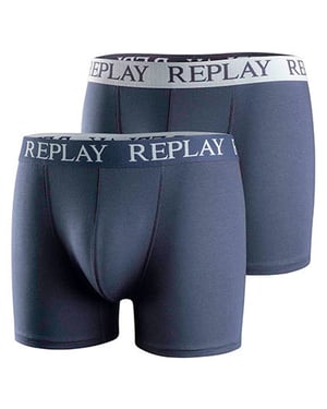 Replay - Boxershorts für Herren (2er-Pack) (Dunkelblau/Weiß)