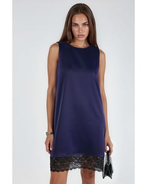Satinsommerkleid mit Spitze_DETAIL