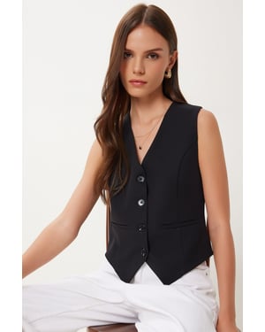 Crop-Button-Weste