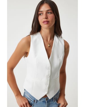 Damen gewobene Knopf-Weste