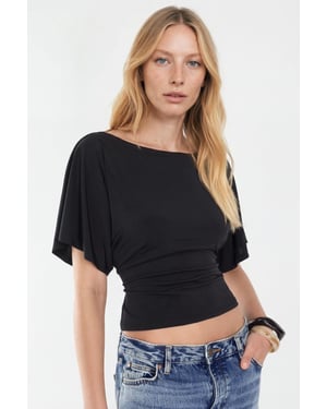 Hiccup Boat-neck Stricktop - Schwarz