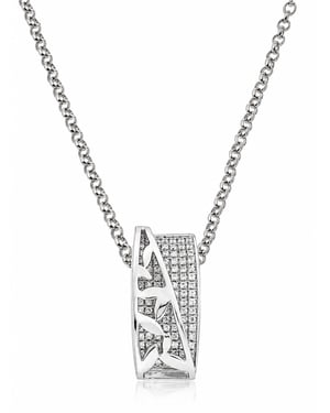 Orphelia Damen 925 Sterling Silberschmuckkette mit Anhänger - Silber ZH-4471