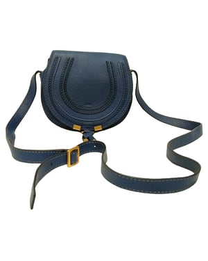 Chloé Marcie Kleine Umhängetasche aus blauem Leder