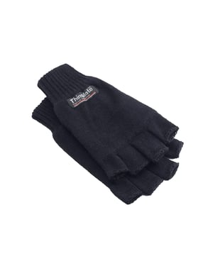 Yoko Unisex 3M Thinsulate Thermo Winter/Ski Halbfinger Handschuhe (Schwarz)