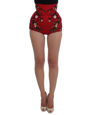 Dolce Gabbana Shorts mit Floralstickerei und Hoher Taille