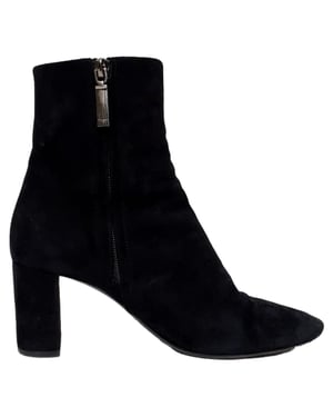 Saint Laurent Loulou Zip Stiefeletten aus schwarzem Wildleder