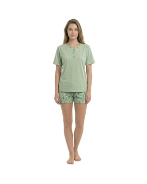 Damen Sommer Kurzarm Baumwoll-Pyjamas KL40000