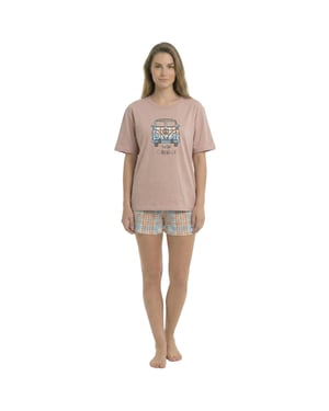 Damen Sommer Kurzarm Baumwollpyjamas KL40000