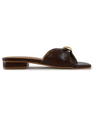 V.gan February Trim Slide Sandalen - Braun