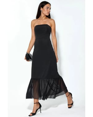Trägerloses Midi-Kleid