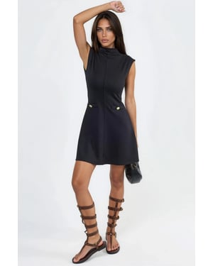 Mini-Kleid mit Stehkragen und Taschen-Details