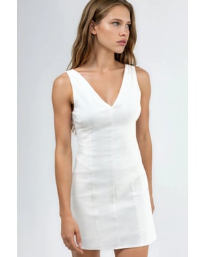 V-Ausschnitt Minikleid