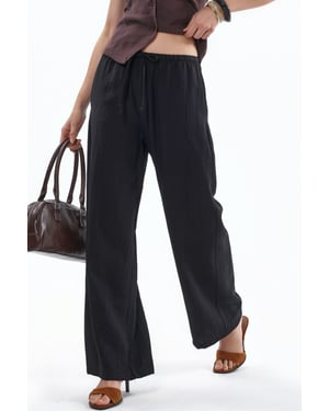 Damen Hosen mit weitem Bein aus Gewebe