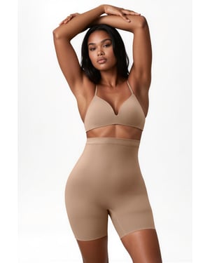 Premium Nahtlose Hochtaillierte Shorts bis zur Mitte des Oberschenkels Shapewear