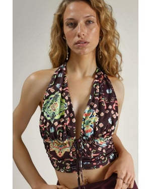 Musteriertes Rüschencrop-Top