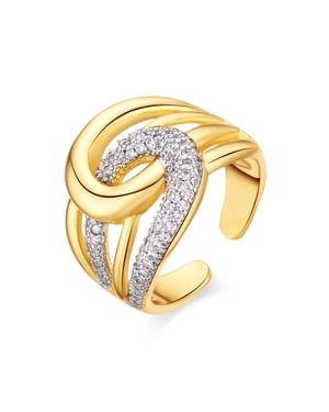 Luxenter Ring mit Zirkonia in 18 Karat Gelbgold – Nava