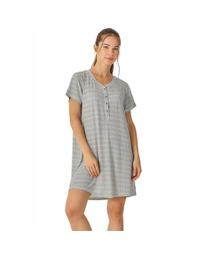 Damen Sommer Nachthemd Kurzarm JJB27