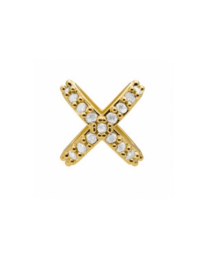 Luxenter Piercing mit funkelnden Zirkonia-Steinen, 18 Karat Gelbgold-Finish – Marza