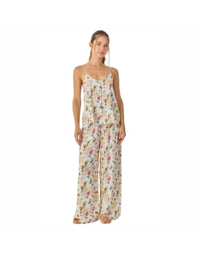 Damen Sommerpyjamas mit Trägern und fließenden langen Hosen JJB33