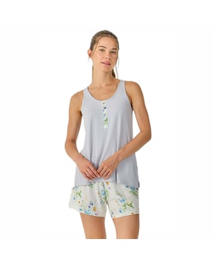 Damen Sommer Kurzarm Ärmellose Pyjamas JJB41