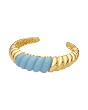 Luxenter Armband aus 18 Karat Gelbgold und Blauem Harz – Rawil