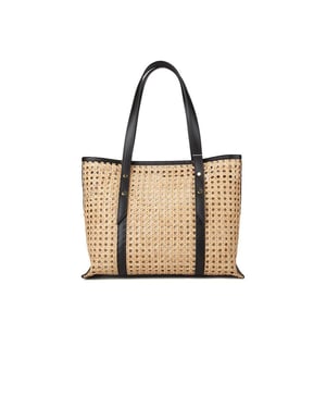 Giulia Monti Shopper Tasche Beige/Schwarz