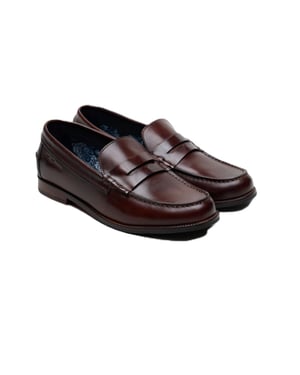 Ben Sherman Sid Brush Off Leder Herren Braune Penny Loafers