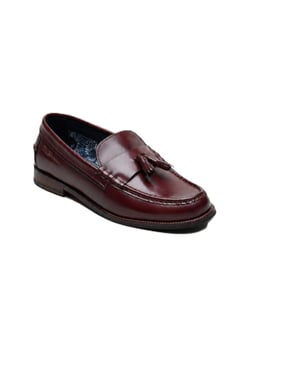 Ben Sherman Sid Pinselabzug Leder Herren Burgunder Quasten Slipper