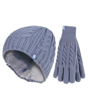 Damen Fleecegefüttertes Thermohut- und Handschuhset für den Winter