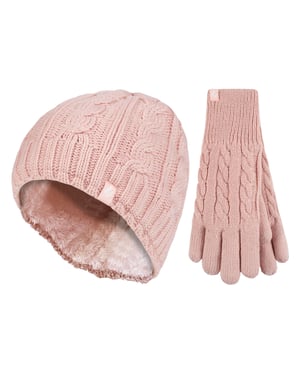 Damen Fleecegefüttertes Thermomützen- und Handschuhset für den Winter