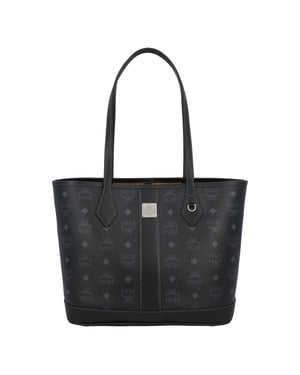 MCM Neuer Liz Shopper Small in Visetos in Schwarz Monogram Handtasche Damen