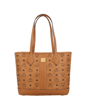 MCM Neuer Liz Shopper Small in Visetos in Beige Monogram Handtasche Damen