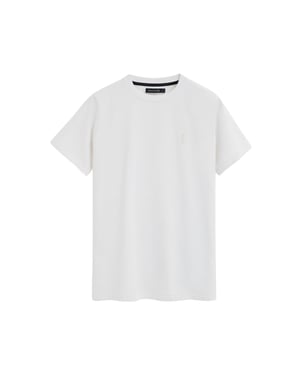 Kurzärmliges T-Shirt weiß mit gummiertem Rigby Go Logo